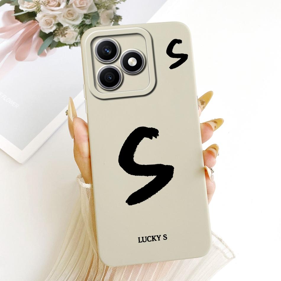 For Honor X8d Lucky Initial Letter Phone Case For Honor X8d X 8D 4G Soft Silicone Cases Bumpers