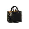 Coach Rogue 17 Fashion Shiny Polished Edge Studded Zipper Closure Leather Handbag Women handbags Black CC379-B4BK