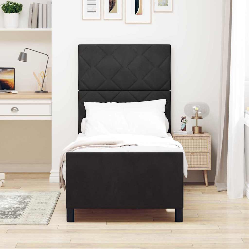 Boxspring Bed with Headboard Black 80 X 200 Cm Velvet