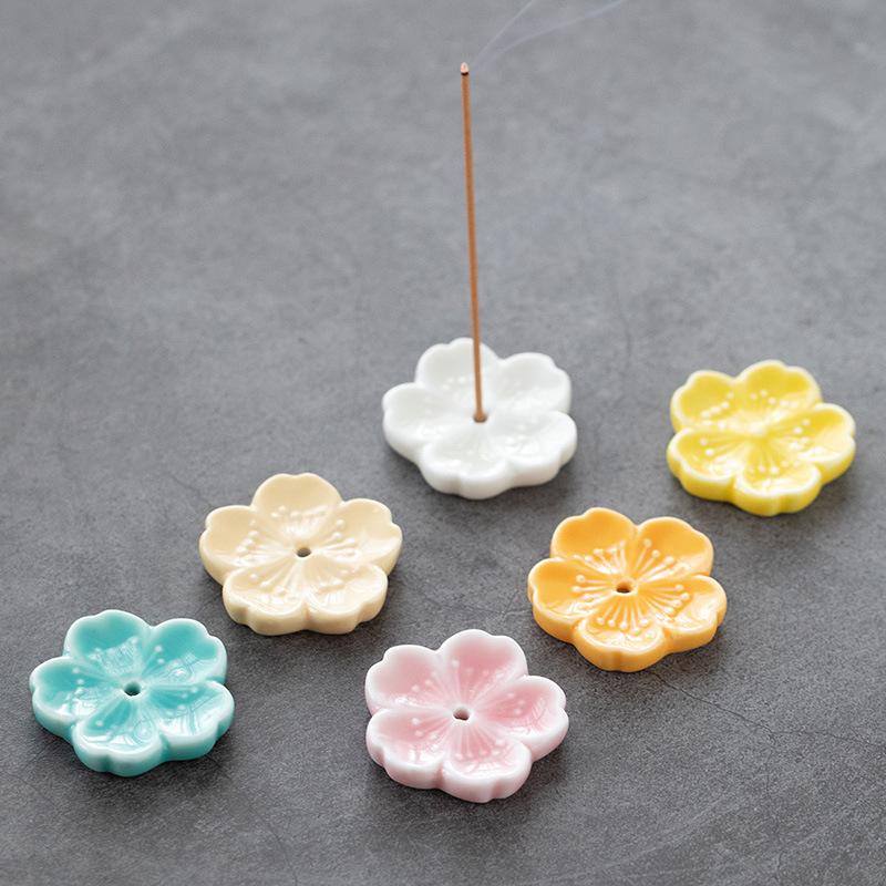 Cherry Blossoms Japanese Style Ceramic Incense Stick Home Bedroom Holder