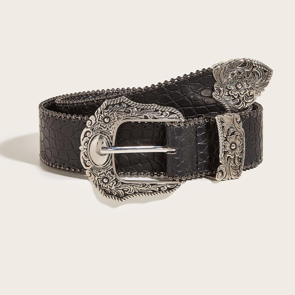 Retro PU Leather Belt Versatile Western Cowboy Belt Y2k Jeans Belt  Unisex