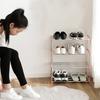 3/4 Layers Shoe Rack Assembled Easy Installation Stainless Steel Household Slipper Storage Shelf for Home