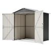 142x185cm Metal Tool Shed Garden House with Ventilation Holes, Incl. Metal Foundation, Lockable Door, Weatherproof for Garden Tools, Gray