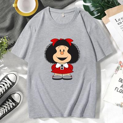 Women's T-shirt Mafalda T-shirt Women Short Sleeve Graphic Tee Female Manga Harajuku Clothes Top