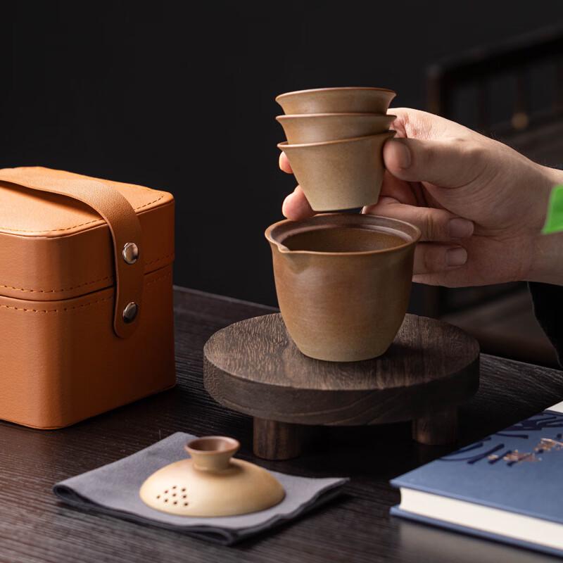 Coarse Pottery Travel Tea Set