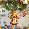 36Pcs Christmas Vintage Wooden Gingerbread Man Angel Pendant Merry Christmas New Year Pendant Gift Christmas Tree Decor Supplies