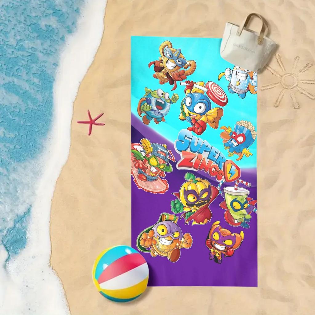 Super Zings Character Collection Beach Towel, Made of Ultra-Fine Microfiber, Perfect for The Beach, Swimming Pool, Gym, And Yoga