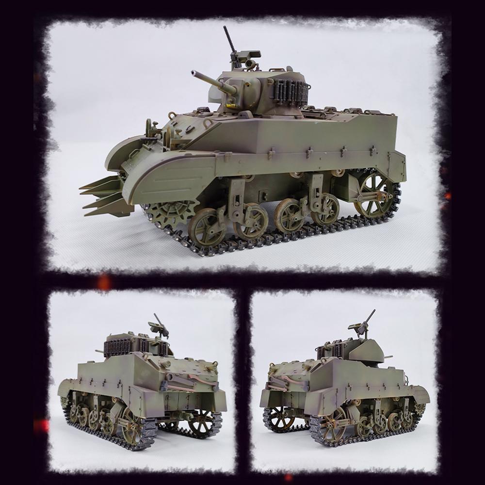 Fjernkontrolltank 1/16 Fullskala fjernkontrolltankleker Simulert lyd og bevegelse 360 ​​grader
