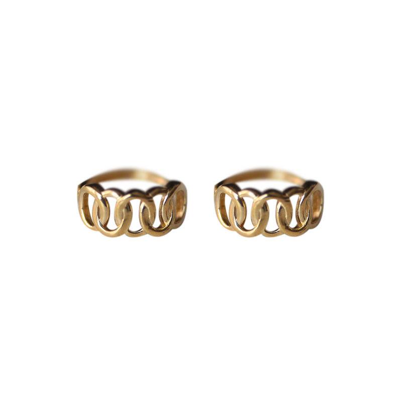 Korean Style Earrings, 8-character Circle, Cold Style, Versatile Earrings