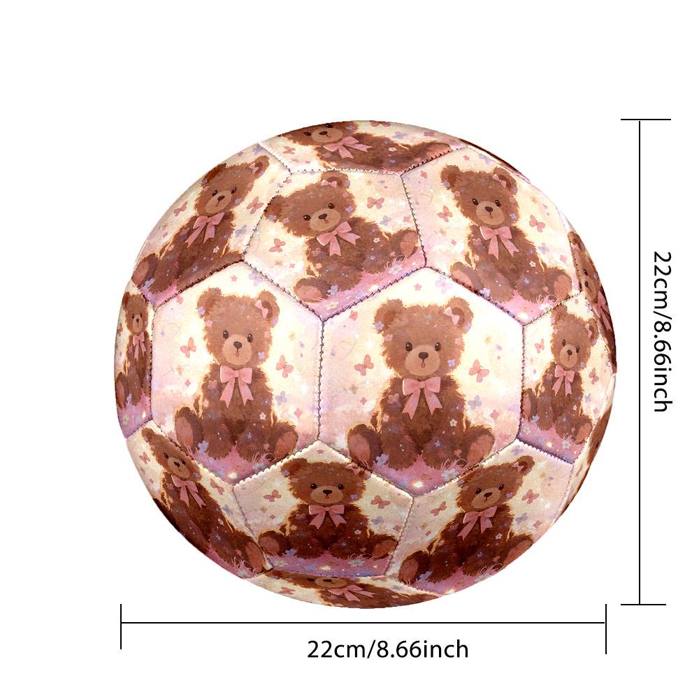1pc Teddy Bear Fantasy Theme Soccer Ball Football, Size 5, Lightweight PVC, Outdoor Training Soccer Ball,Gift C6540