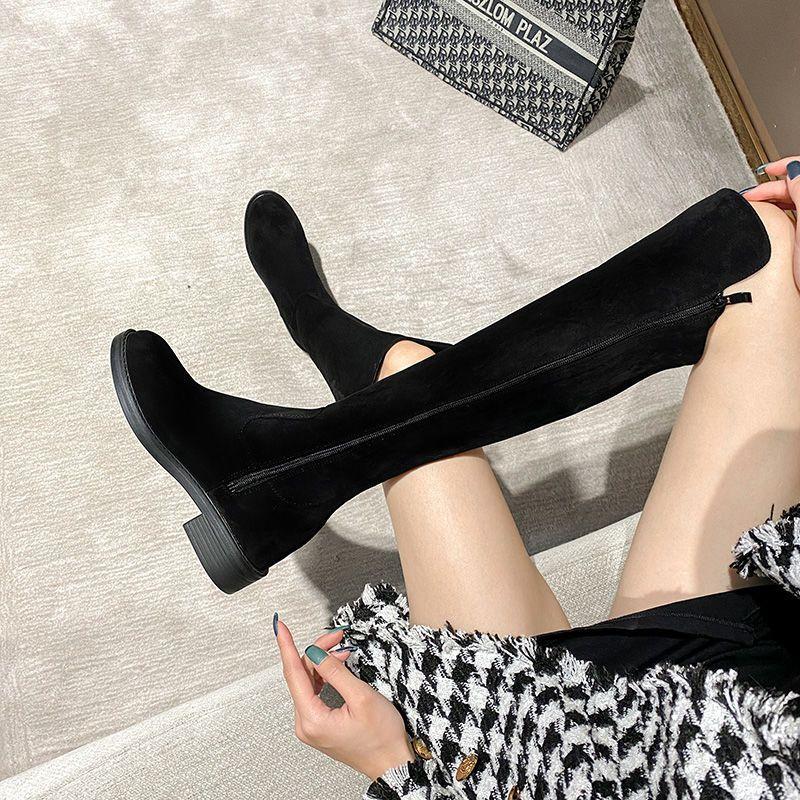 

Ботинки женские ботинки новые маленькие ботинки женские замшевые плоские ботфорты весенне-осенние ботинки ◑34◑