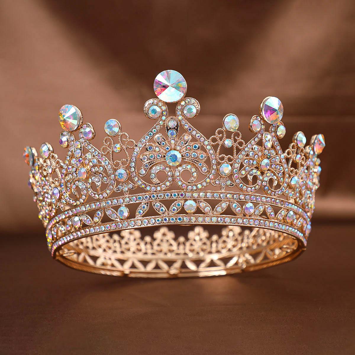 Water Diamant Kroon Hoofddeksel Europees Bruidslegering Kroon Haaraccessoire Barok Jurk Setting Accessoires