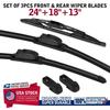 Windshield OEM Wiper Blades Direct Connect Size of 24"&18"&13" Front Rear Set