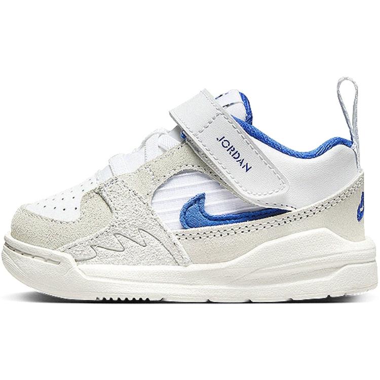 New Jordan Stadium 90 Anti Kick And Abrasion Resistant Low Top Toddler Shoes White Blue Infant And Toddler DX4396-104