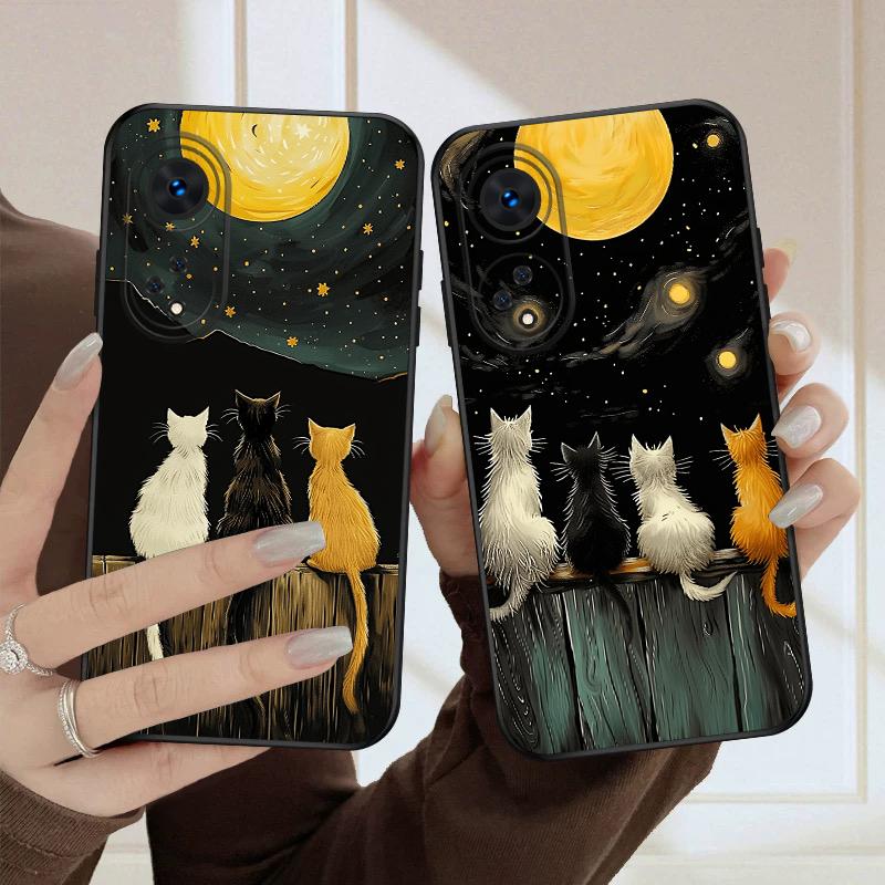 Background Cat For Oppo A98 54s 17 A96 40 60 80 58 79 74 Reno 10 4Z 5G 5 Lite Find X 2 3 8 Pro 13 12 silicone soft phone case