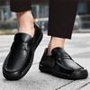 Fashion Classic Loafers New Men's Leather Lazy Shoes Driving Flat Bottom Casual Foreign Trade Single Shoes Women's Rubber Outdoor