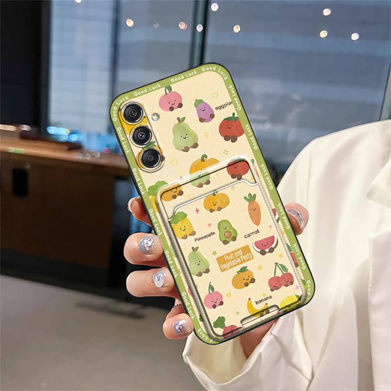 Protective Cartoon Phone Case For Samsung Galaxy M34 5G/F34/SM-M346B Card Bag Fashion Design Anti-dust Full Wrap TPU