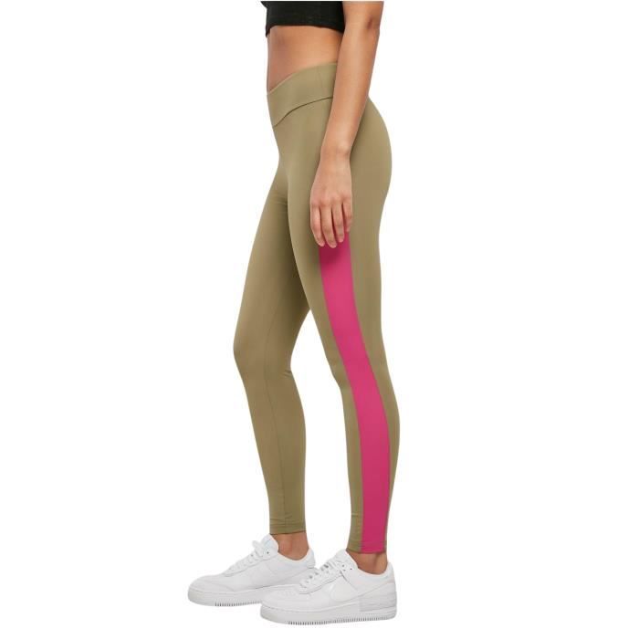 Legging femme - Urban Classics - Color Block - Vert kaki/violet - Taille XL - Fitness