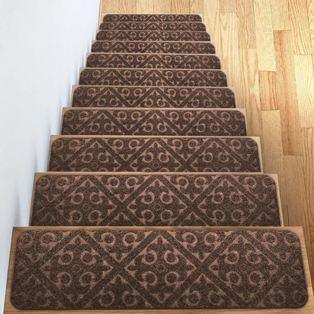 

1pc 76x20cm Stair Tread Carpet Mat Self-adhesive Floor Mat Door Mat Step Staircase Non Slip Pad Protection Cover Pads Home Decor 1pc коричневый