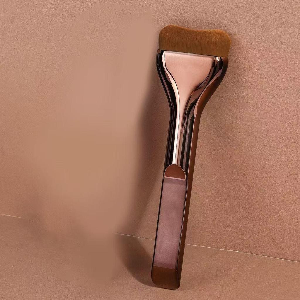 Nuovo Pennello Fondotinta Compatto a Forma di Lingua - Ultra Sottile, a Ventaglio Senza Solchi per Correttore e Maschera con Setole Morbide