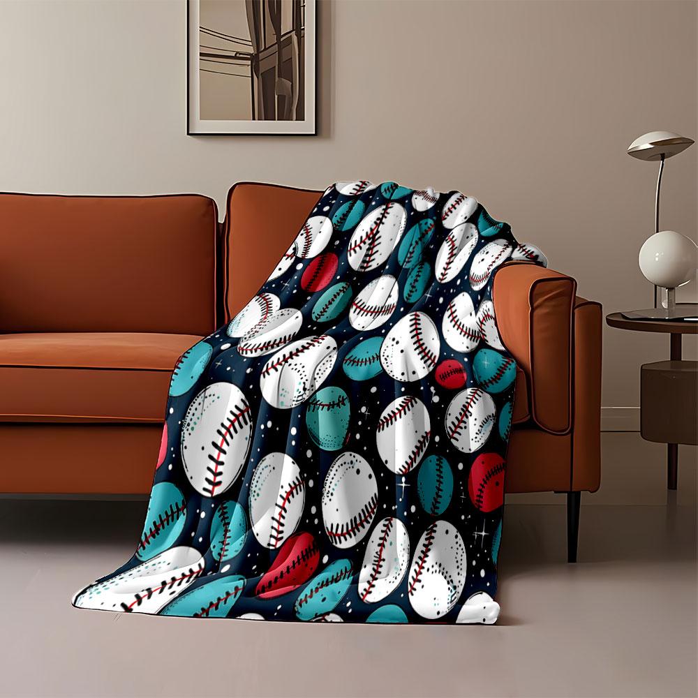 Colorful Baseball Pattern Print Blanket Soft and Cozy Perfect for the Living Room Bed Sofa or a Nap,gift