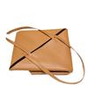 2026 New Genuine Leather Women's Bag Deformation Geometric Splicing Folding Tote Single Shoulder Diagonal Cross Trendy Manufacturer
