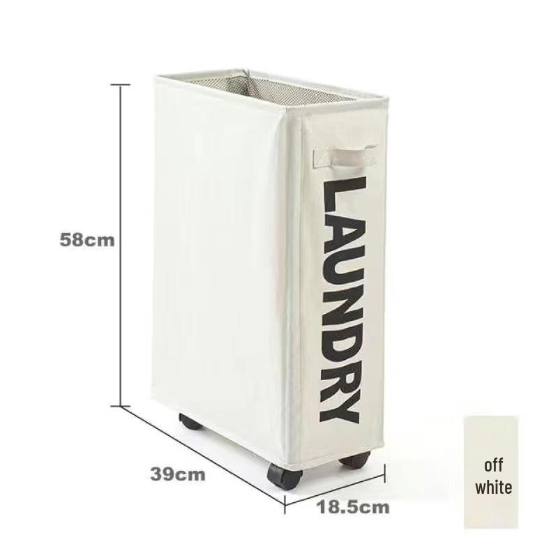 Japanese Home Oxford Cloth Laundry Basket with Wheels - Storage for Clothes, Dirty Laundry, and Yoga Mats.