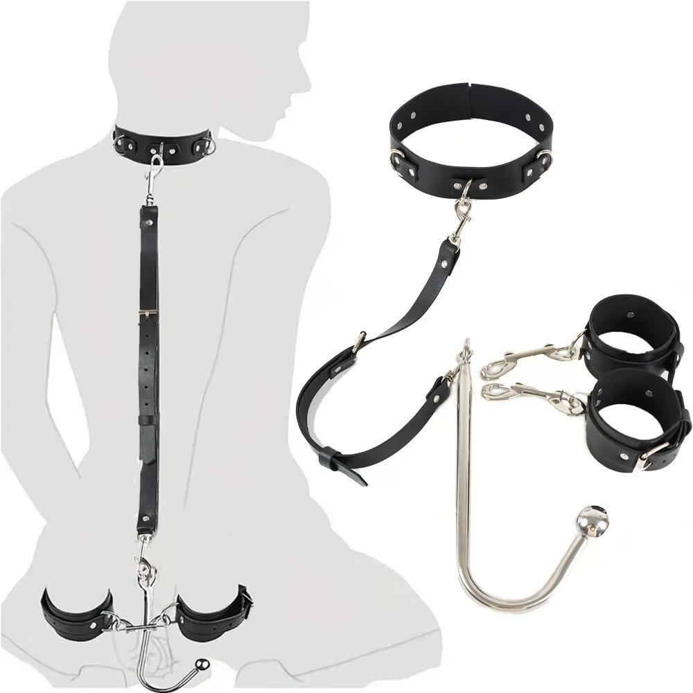 Sex  Neck Collar Bondage Handcuffs Anal Hooks Kits Metal Butt Plug Slave Role Play Sex Toys For Couples Adult Sex Games Shop