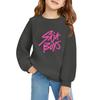 Kids' Long Sleeve Loose Pullover Letter Printed Round Neck Sweatshirt