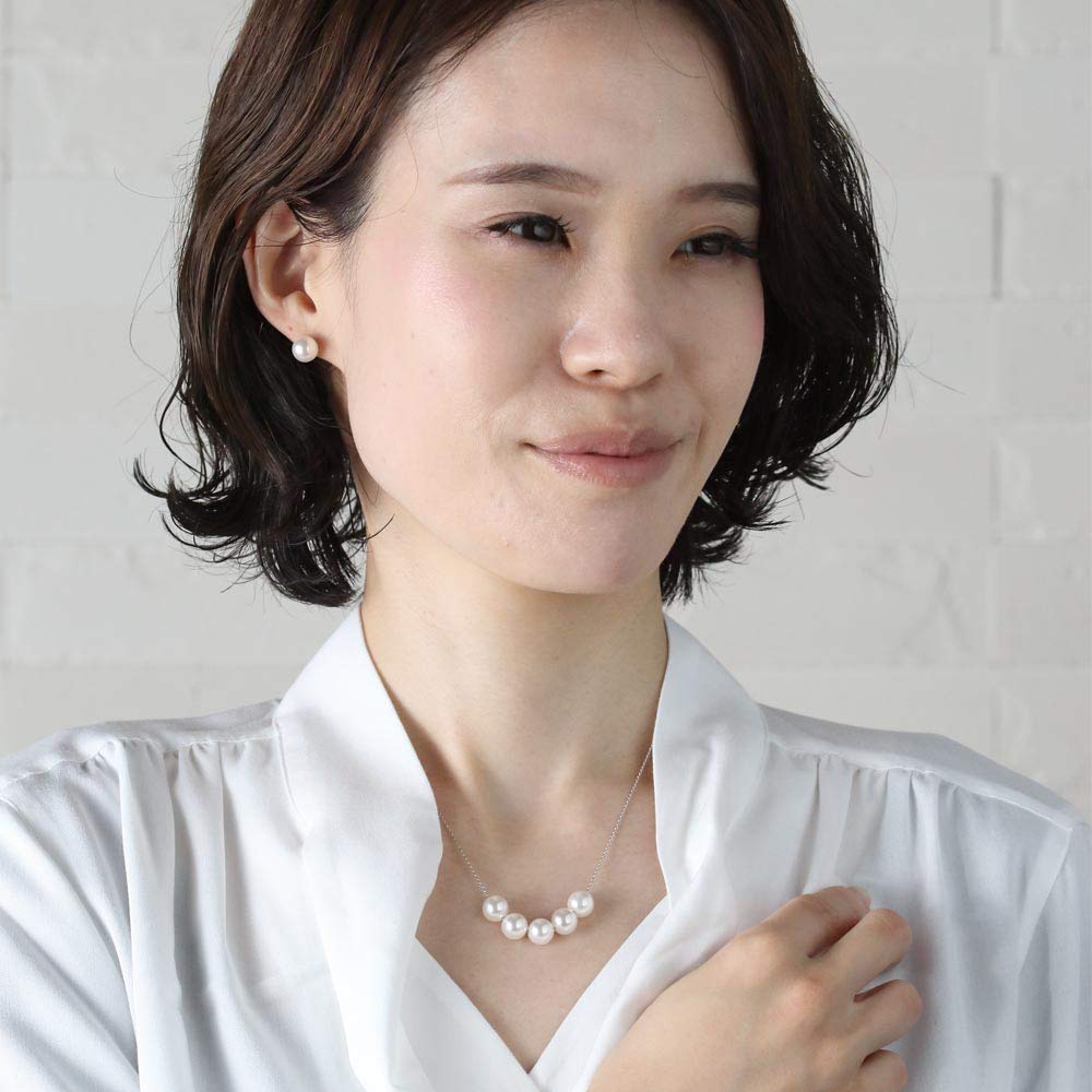 Pearl Necklace Luxury Domestic Grand Premium Casual Free Size Silver White 8mm Brand 6 Month Warranty Women's