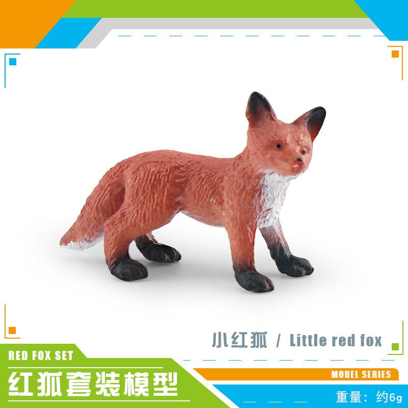 Simulated Forest Animal Fox Model Toy 4 Foxes Firefox Red Fox Desktop Static Ornament