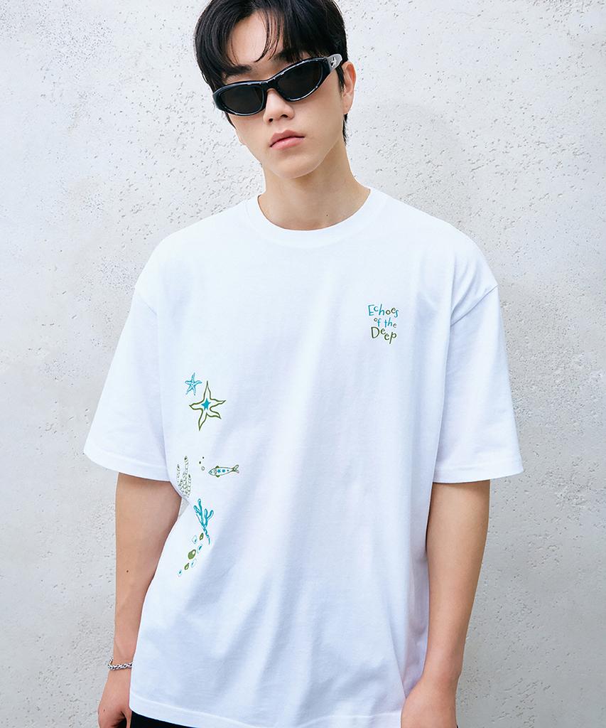 GAKKAI UNIONS Starfish Ocean Short Sleeve T-Shirt White