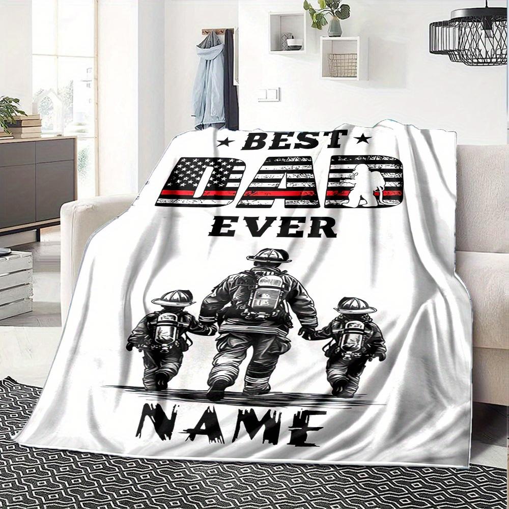 Best Dad Ever Home Customize Your Name Blankets Comfortable Soft Lightweight Allseason Multipurpose Blanket For Picnics Sofas Offices Beds Living