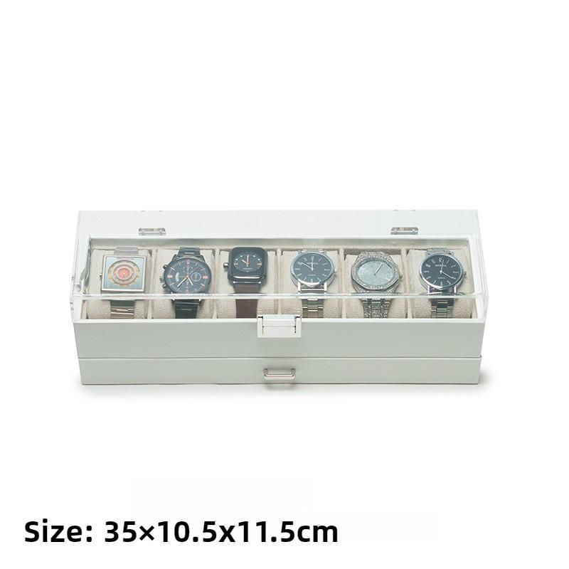 

Transparent Watch Display Box Jewelry Watches Organizer Cases Large Capacity Glasses Watches Case Household Wrist Watch Boxes