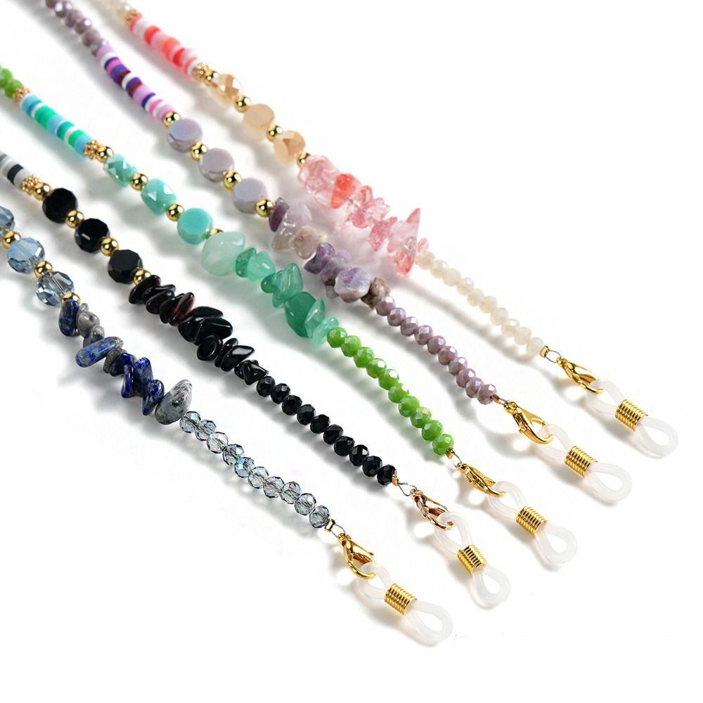 Colorful Eyeglass Holder Necklace Crystal Sunglasses Chains Eyeglass Chain Holder Reading Glasses