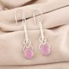 Rose Chalcedony Gemstone 925 Sterling Silver Jewelry Handmade Earrings 1.76" EE-171-18
