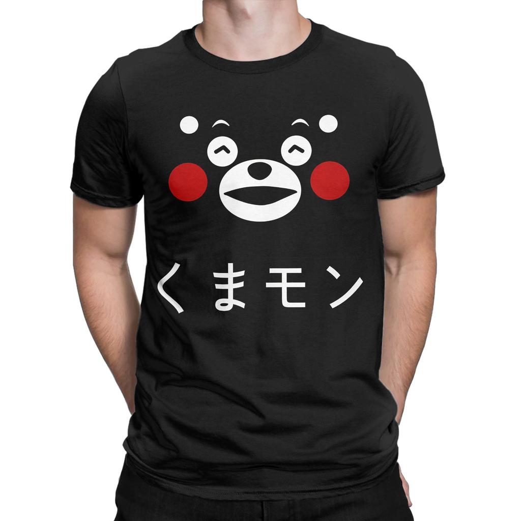 Cute Kumamon TShirt for Men  Novelty 100 Cotton Tee Shirt Crewneck Short Sleeve T Shirts Graphic Tops