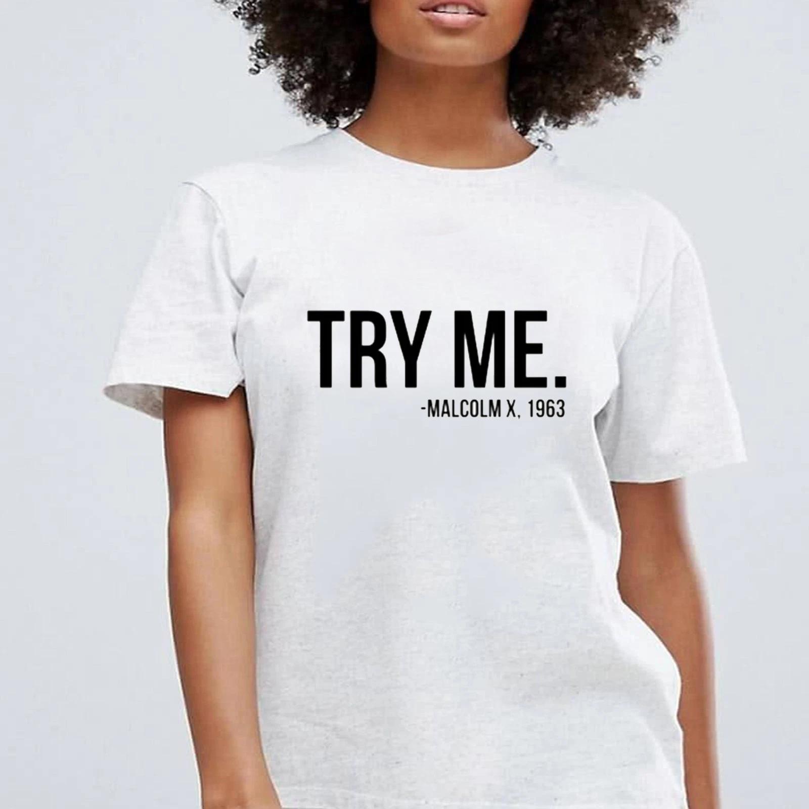Try Me Malcolm X 1963 Tee, Malcolm X Basic T-shirt, Black History Leader Pride 4XL