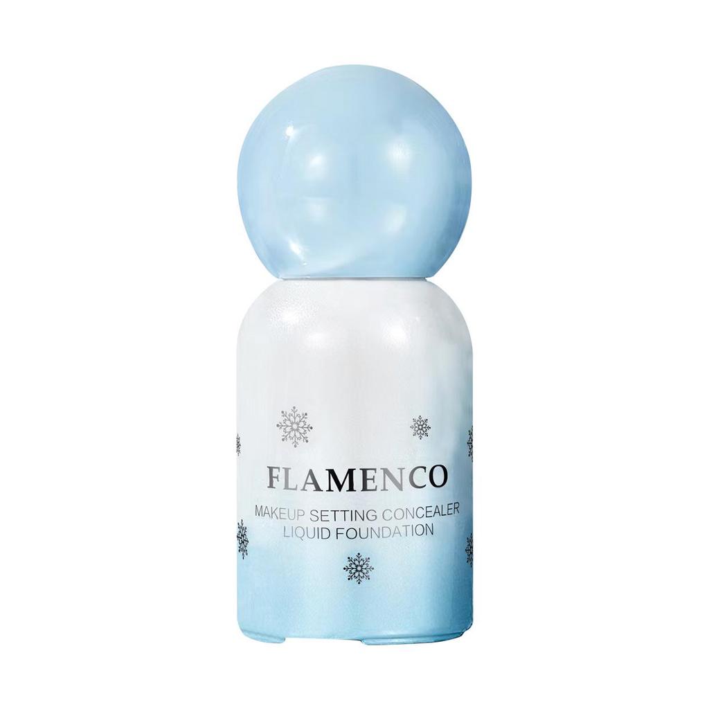 FLAMENCO Long-lasting Lightweight Foundation: Natural Brightening, Smudge-Free for Oily Skin