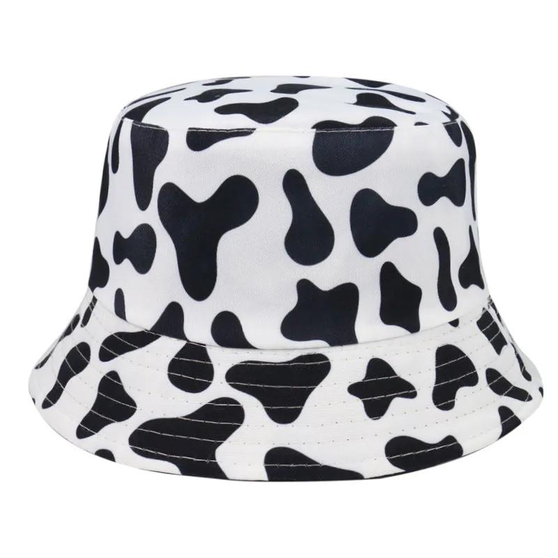 Cow Double-Sided Black and White Cow Panda Zebra Pattern Bucket Hat Women's Summer Double-Sided Hat