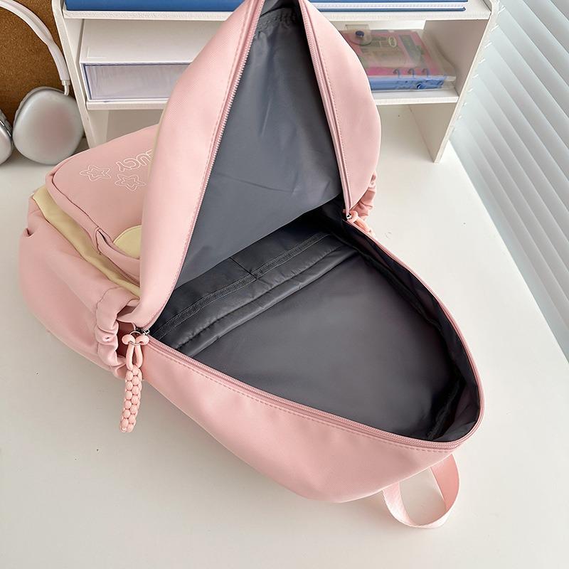 High-value schoolbag for girls, junior high school students, large-capacity backpack, dopamine soft girl travel backpack