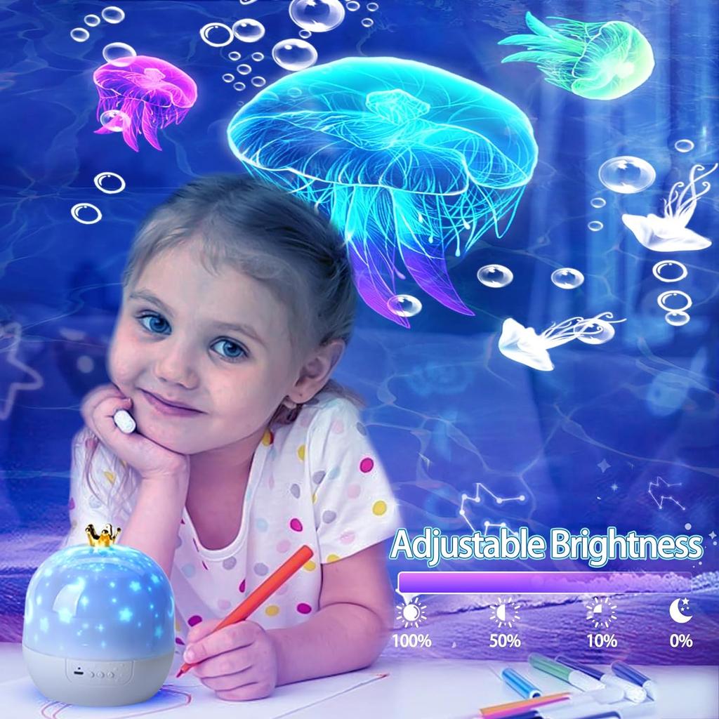 Kids Night Light Projector for Kids Room15 Films Projector Night Light for Kids,Star Galaxy Projector with 360 Rotating Kids Gif
