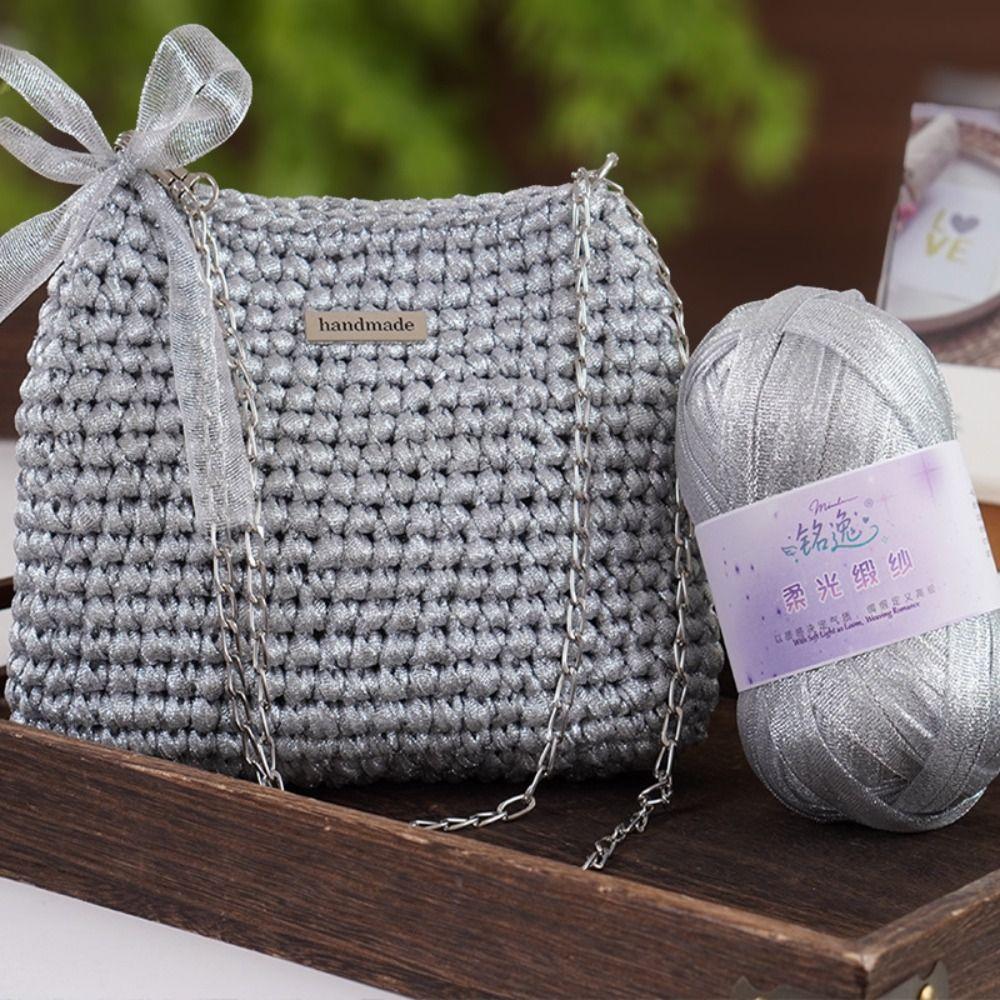 New 80g/ball Metal Yarn DIY Handmade Crochet Yarn Knitting Satin Hand-woven Wire Hand Knitting