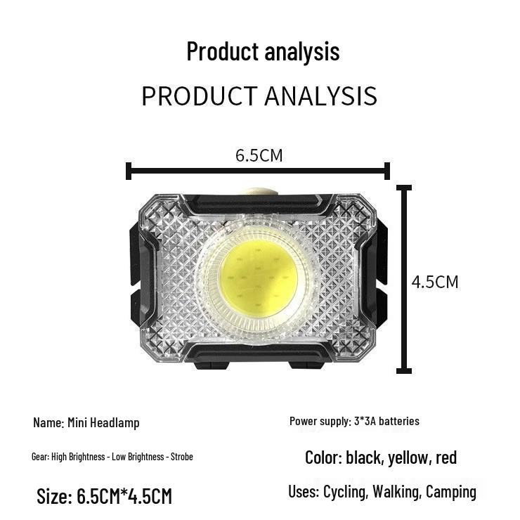 Ultra-Light COB Headlamp for Camping, Fishing, and Caving