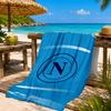 Asciugamano da Spiaggia con Emblema del Napoli Calcio, Asciugatura Rapida, Facile da Curare, Adatto Sia per il Fitness che per le Vacanze al Mare, Essenziale per lo Sport