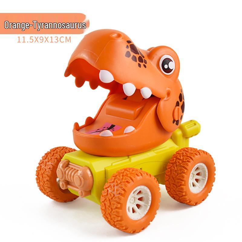 Cross-Border Cute Dinosaur Pull-Back Toy Car for Kids - Press-and-Go Inertia Vehicle