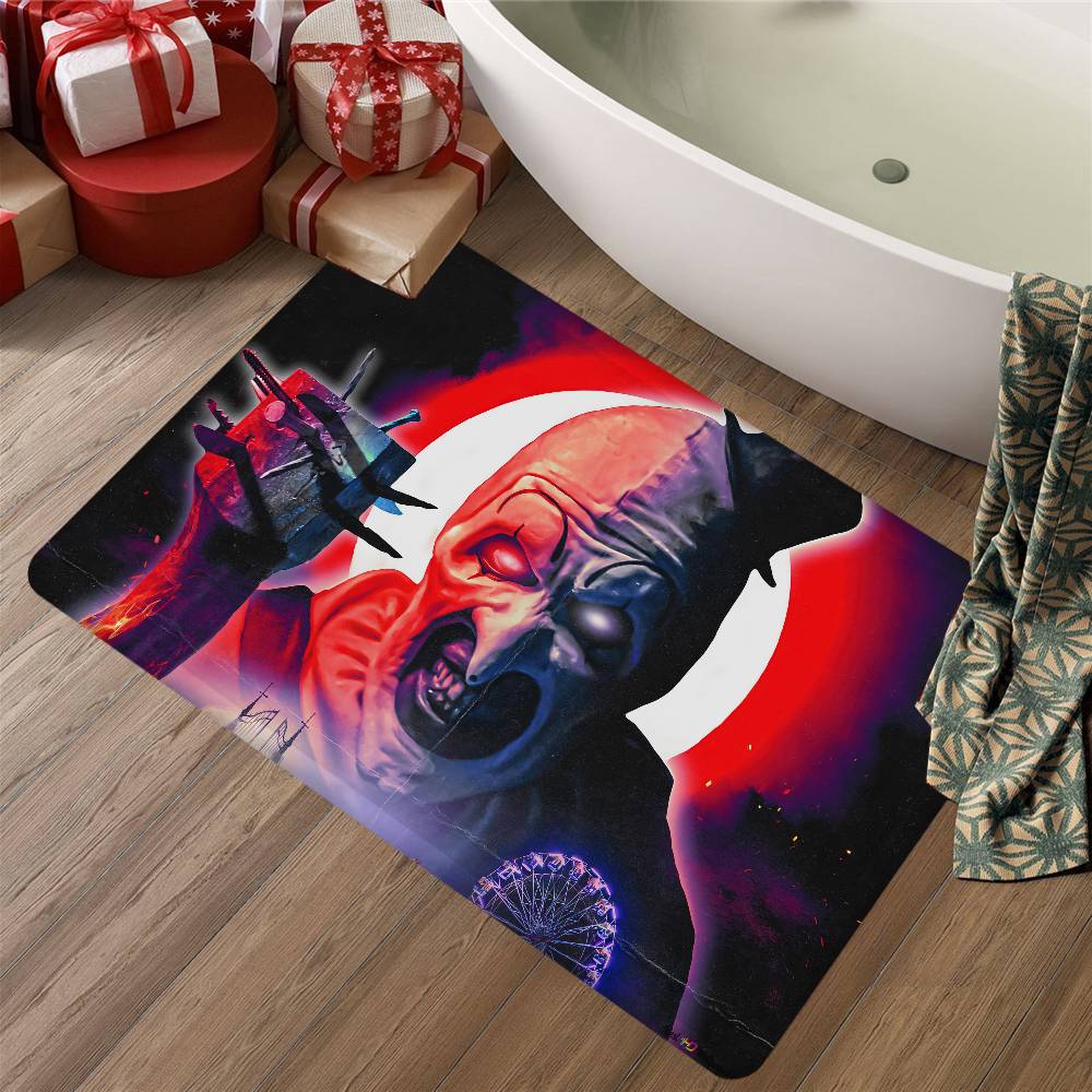 Horror Movie Terrifier Entrance Door Mat Washable Non-Slip Living Room Sofa Chairs Area Mat Kitchen Welcome Doormat