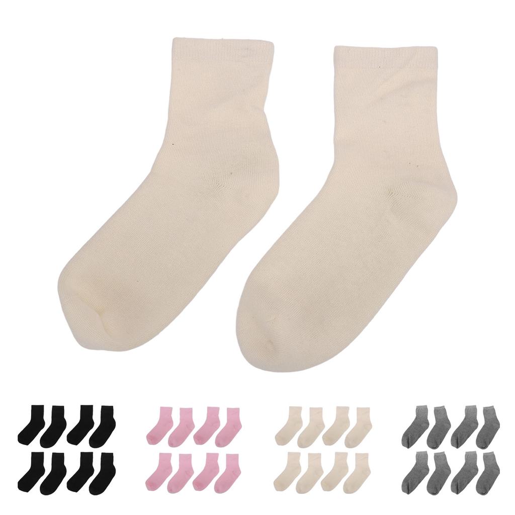 4 Pairs Gel Socks Reusable Moisturizing Socks Soft Solid Color Elastic Casual Gel Lining Socks for S