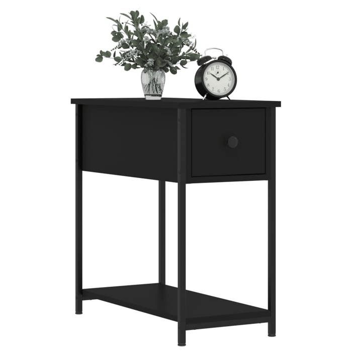 Table de chevet - Maison Exclusive - Noir - Bois d'ingénierie - 30x60x60 cm