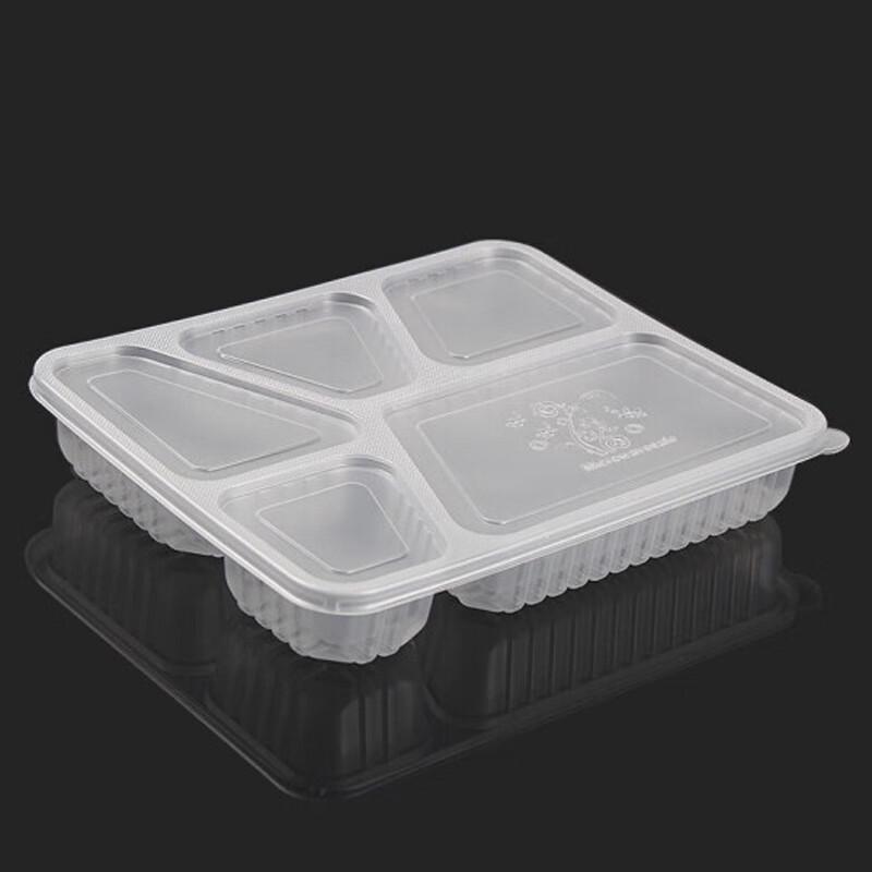 Disposable 5-Compartment Meal Prep Containers with Lids